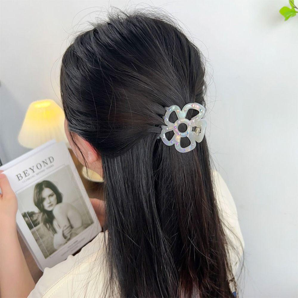 Hairpin Hollow Flower Hair Claws Headwear Hair Grab Cute Acetate Hair Clip Streetwear