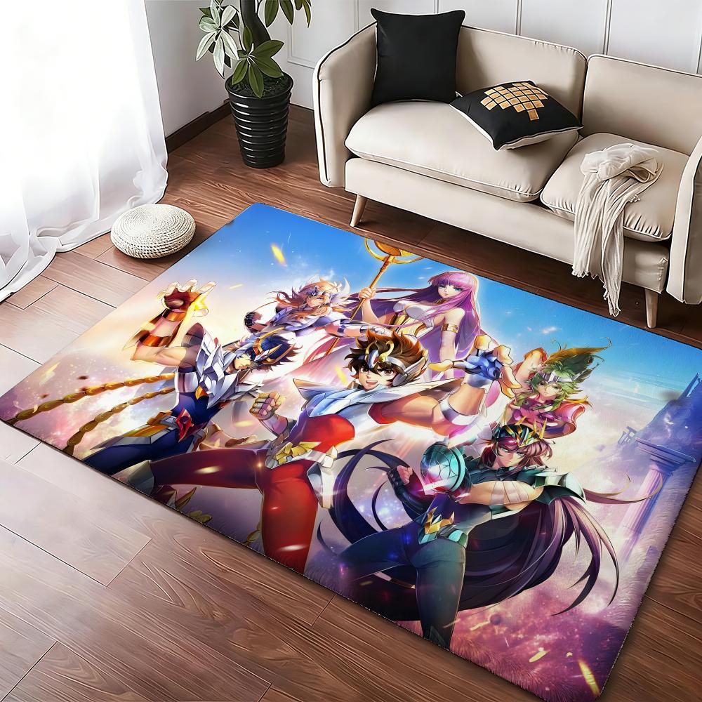Saint Seiya Floor Mat Soft Thickened Absorbent Non-Slip Bedroom Living Room Door Mat Home Decor Flannel Rugs