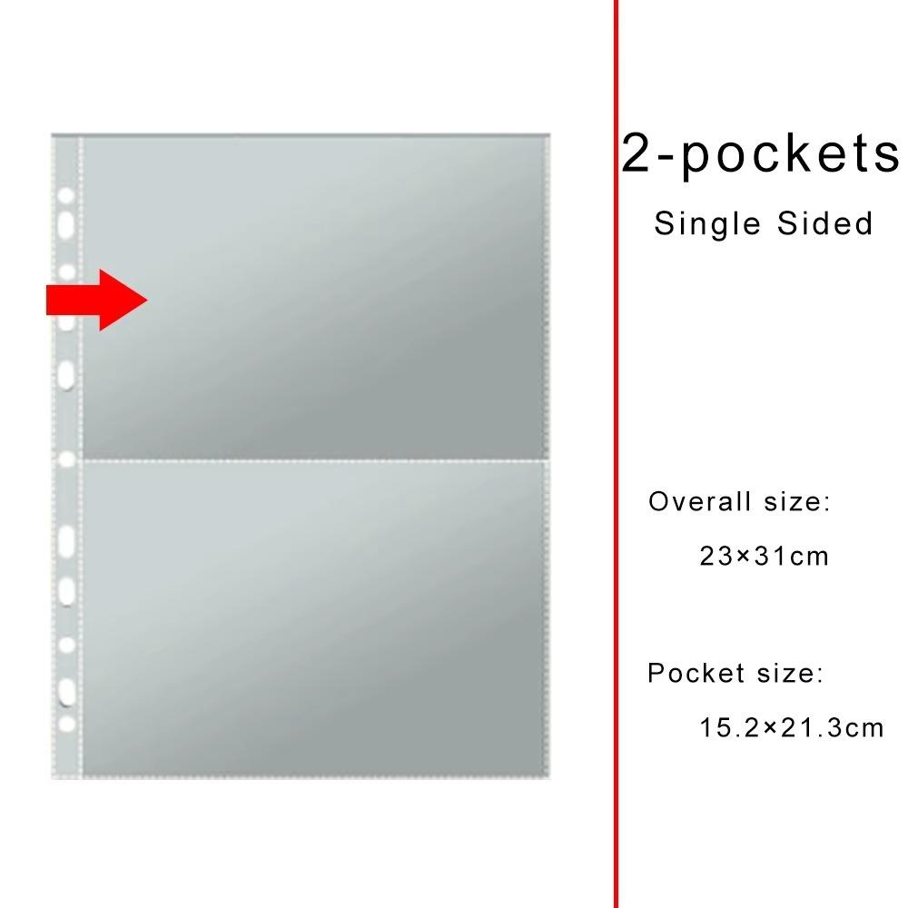 Binder Refill Clear Photo Album Pages A4 11-Hole Card Pages Multi-Pockets Inner Page