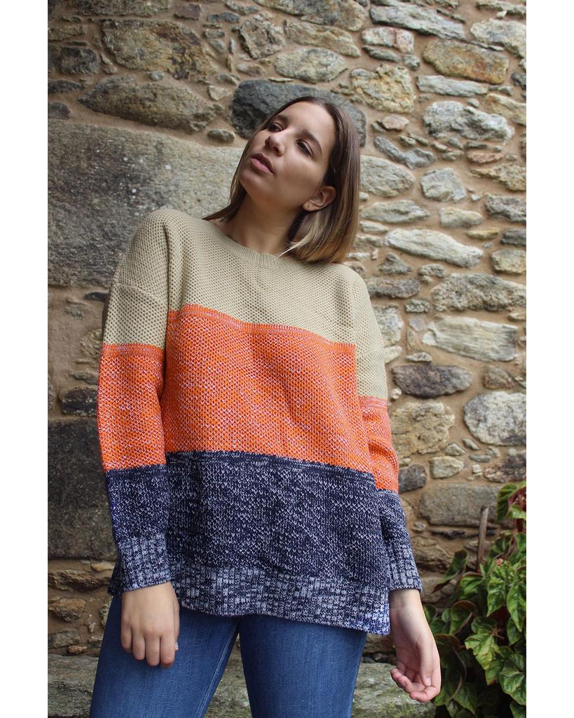 Azura Exchange Netted Texture Pullover Sweater