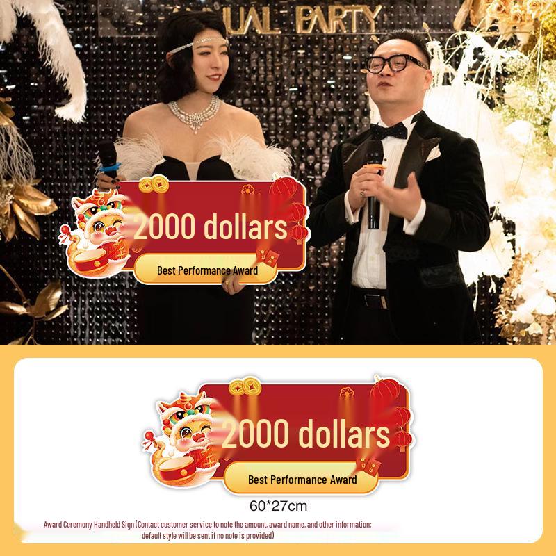 Xianci 2026 Year of the Horse New Year Photo Props: Handheld Sign for Company Events & Team Building