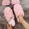 Women Cotton Slippers Spring Autumn Winter Indoor Flat Shoes for Women Anti Slip Home Warm Plush Couple Slippers Slides Women