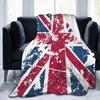 Union Jack Flag Knitted Fashion Blanket Flannel UK United Kingdom Great Britain British Warm Throw Fashion Blanket for Outdoor Travel Breath