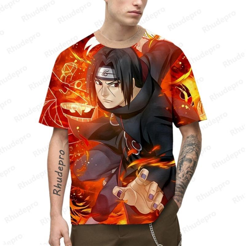 Новые мужские футболки, рубашки большого размера, подарок Наруто, тренд 2024 года, одежда первой необходимости, аниме, одежда Y2k, короткий рукав, хип-хоп, уличная одежда