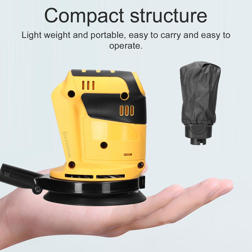 125mm Brushless Motor Cordless Orbital Sander Wood Grind Tool Electric Car Polisher Multifunctional Wood Metal Waxing Polishing Grinding Sanding Machi