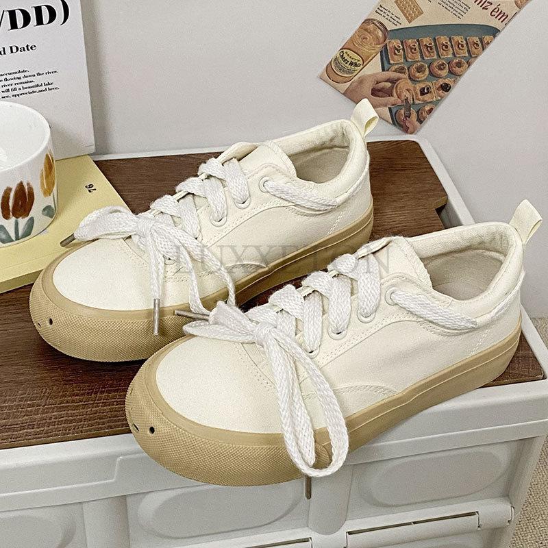 Женская обувь Кроссовки Вулканизированная обувь Женская платформа Повседневная Весна Осень Шнуровка Плоская обувь Спортивная женская обувь Кроссовки из ткани