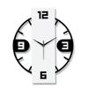 3D Rectangle Panel Metallic Wall Clock for Home, Office, Living Room | Big Stylish Latest Home Decor | (40 X 32 CM) | Black & White (Battery Included)