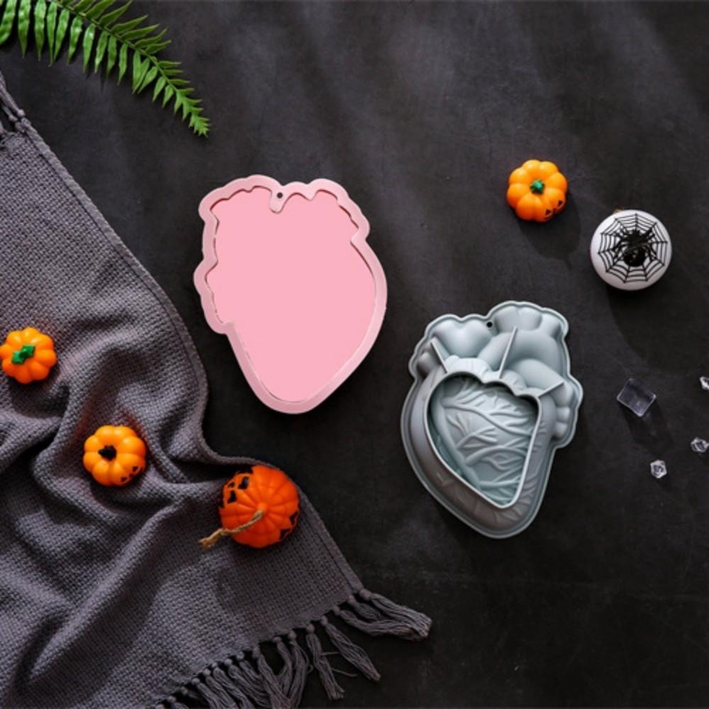 Антипригарная форма для торта в форме сердца, тыквенная силиконовая форма для выпечки на Хэллоуин, форма для десерта в виде мозга, кондитерская