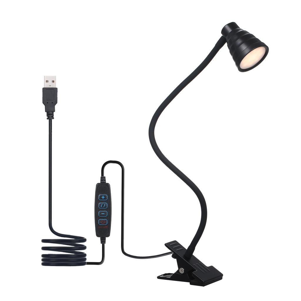 Tomshine 5W 24LEDs Table Desk Lamp Reading Beside Light Clamp CLip Lighting Fixture USB Powered