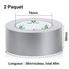 BOMEI PACK Unil - Silver Cloth Adhesive Tape, Heavy Duty Duct Tape 2 Rolls 50 Mm X 30 M for Repair Work, Fixa134