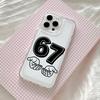 Чехол для телефона с графикой Bold Number 67 для iPhone 17 16 16e 15 14 13 12 11 Mini Pro Max X XR XSMax 8 Air Plus Прозрачная задняя крышка
