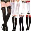 Multi-Color Velvet Thigh-High Bow Stockings for Women - Spring & Autumn