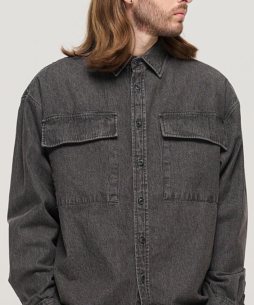 CARGOBROS Pocket Over Denim Shirt (Black)