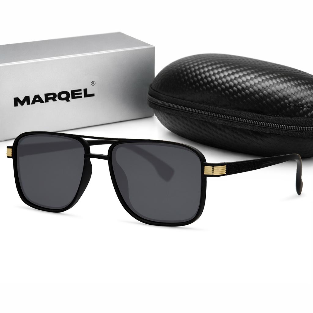 Матовые Черные Мужские Солнцезащитные Очки MARQEL L8350 Защита UV400 Чехол в Комплекте