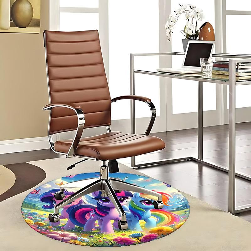 1 шт. My Little Pony Радуга Дэш Твайлайт Спаркл Принцесса Луна Круглый Ковер Коврик под Кресло Офисный Нескользящий Ковер Подарок на Фестиваль, Декор Дома Гостиная