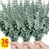 36/12 шт искусственные стебли эвкалипта зеленые листья ветки искусственные растения цветы букет для свадебной вечеринки рождественский домашний декор