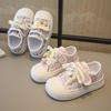 Весенняя детская парусиновая обувь Новая модная универсальная обувь для девочки Дышащая простая на толстой подошве Повседневная обувь Ретро Нескользящие кроссовки для девочки