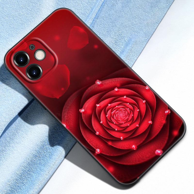 Чехол для телефона с цветами красной розы для iPhone Samsung Galaxy Redmi Xiaomi Oppo OnePlus Note SA 7 8 9 10 11 12 13 14 20 21 22 23 53 54 Pro Max Plus Ultra