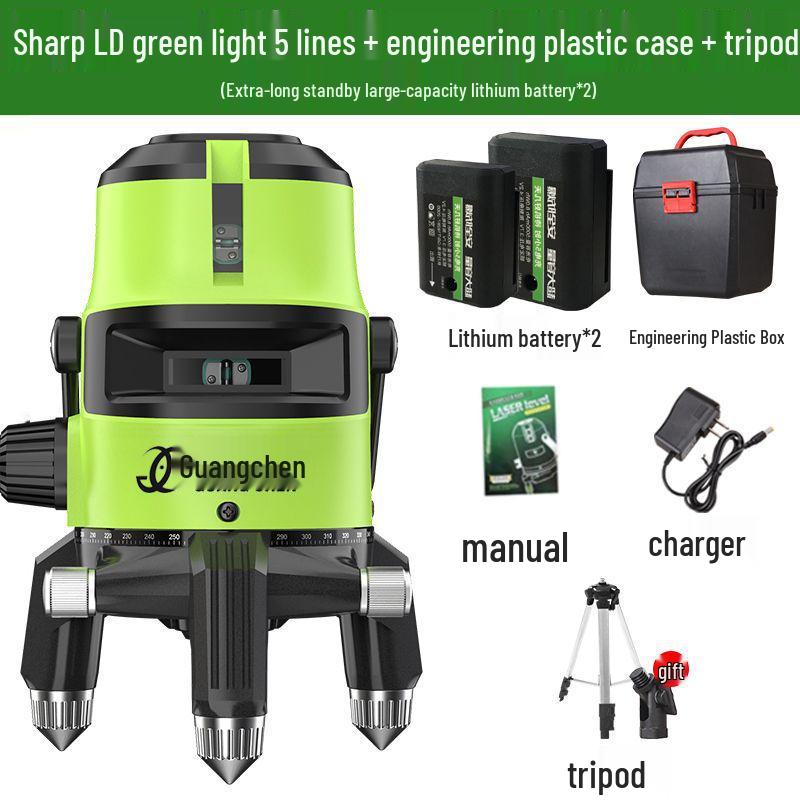 Высокоточный лазерный уровень с зеленым и синим светом, инфракрасный - 2, 3 или 5 линий, яркий свет для улицы, автоматическое выравнивание