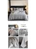 Elegant All-Cotton Flannel 4-Piece Bedding Set with Embroidered Duvet Cover and Skin-Friendly Bed Sheet