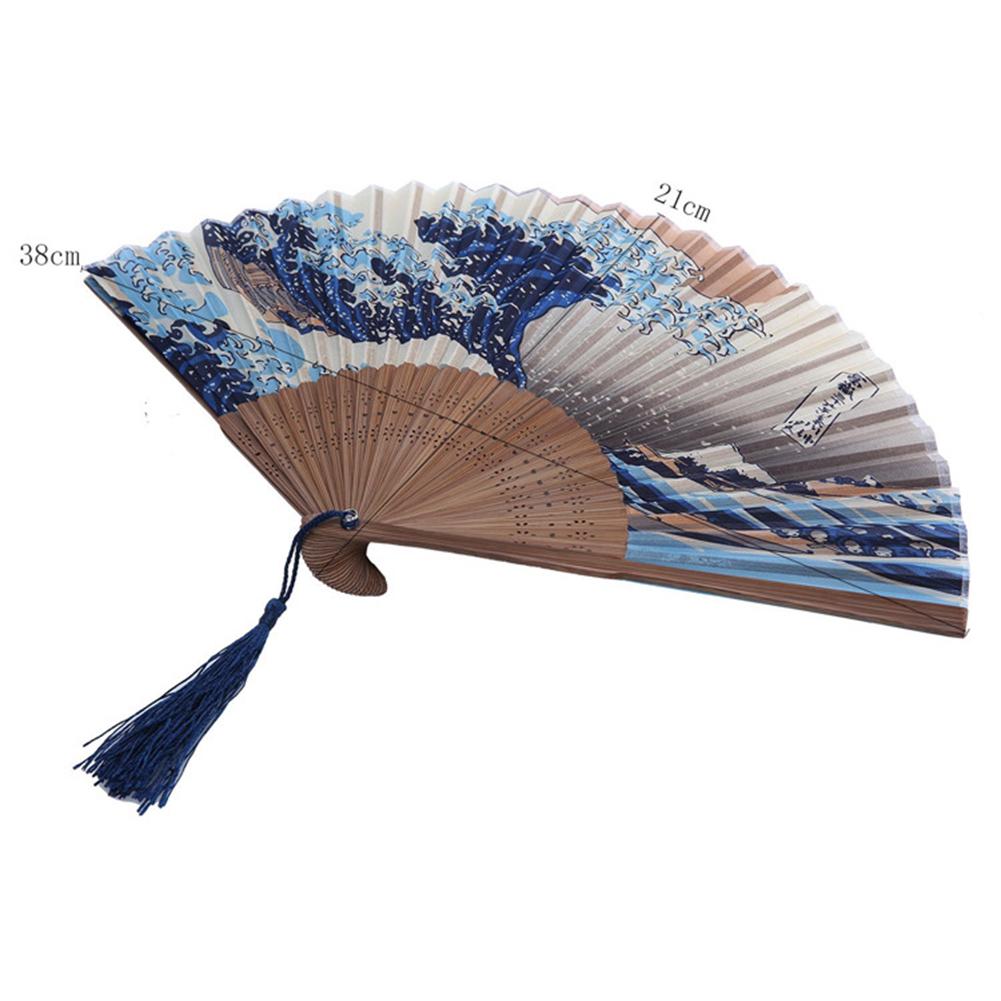 Vinatge Wave Fan Portable Folding Fan Pocket Fan For Wedding Party Decoration Dancing Performances Gifts