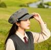 European Vintage Driver Cap School Style Flat Newsboy Hat Women Violinist Hat Spring Autumn