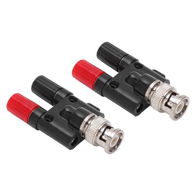 2 шт. BNC Male to Dual 4mm Banana Female Socket Binding Post RF Coaxial Splitter Adapter Connector