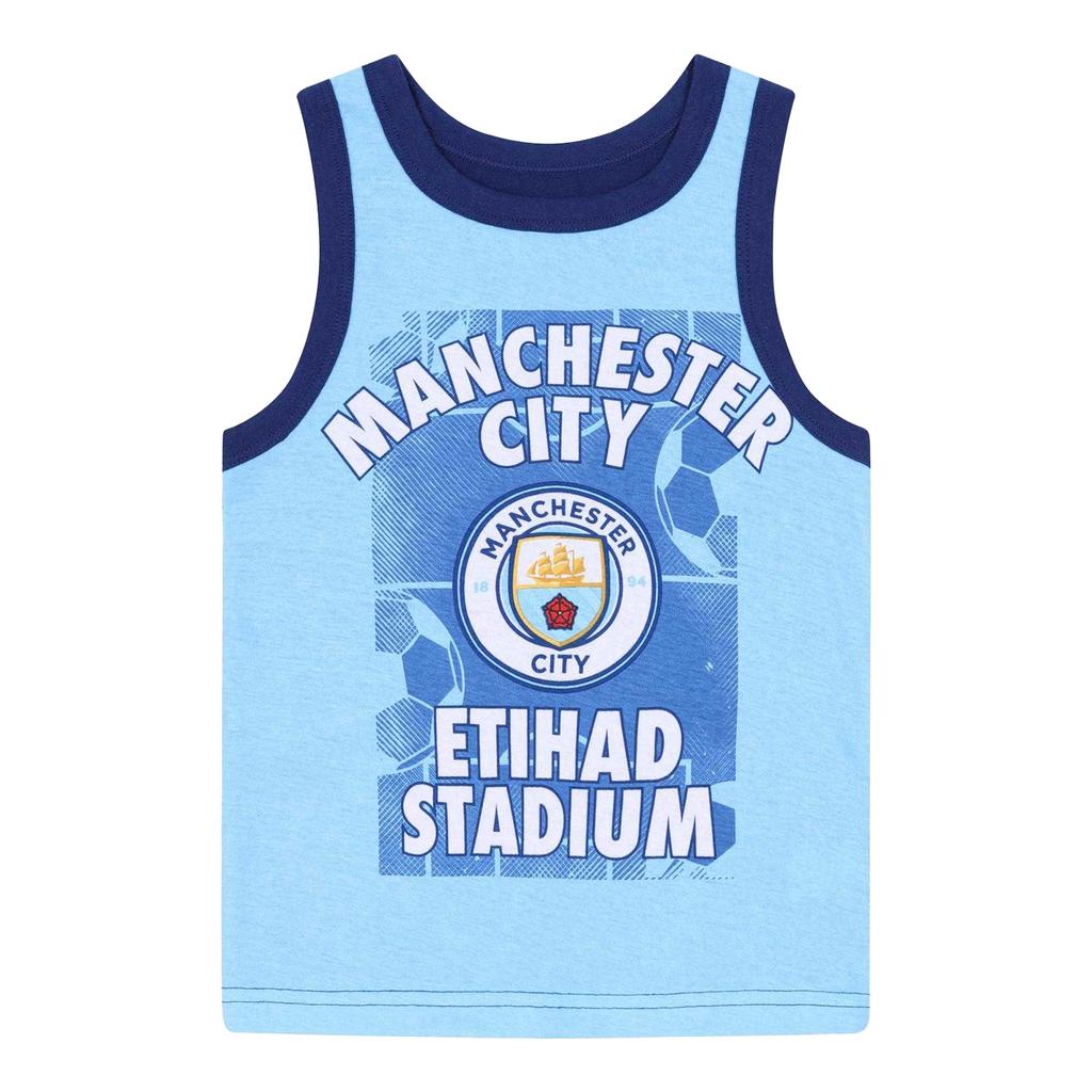Manchester City FC Boys Crest Top & Shorts Set