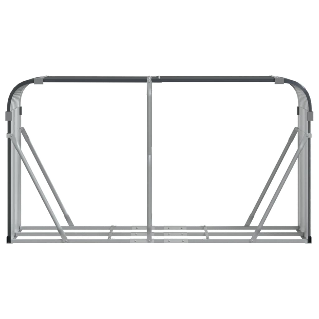 Fireplace Log Storage Rack Anthracite Grey 180 x 45 x 100 cm Galvanized Steel