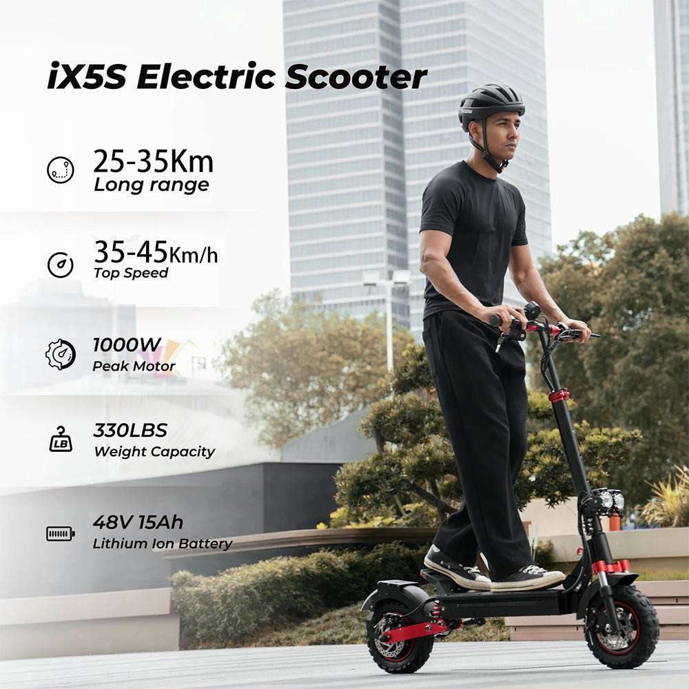 Электросамокат Взрослый iScooter ix5S 11" Мотор 1000W Электросамокат Складной Максимальная скорость 45 км/ч 48V 15AH Запас хода 45 км Нагрузка 150 кг