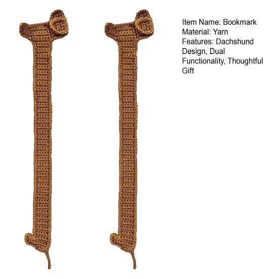 1/2 шт. ручной работы из трикотажной пряжи коричневого цвета с изображением собаки, таксы, крючком, держатель для страниц книги, аксессуар для чтения, идеальный подарок