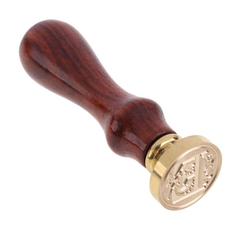 Винтажный штамп для восковой печати Классические ретро-печати от A до Z Деревянные штампы Алфавит Рукоделие 26 букв Сургуч Домашний декор Дропшиппинг