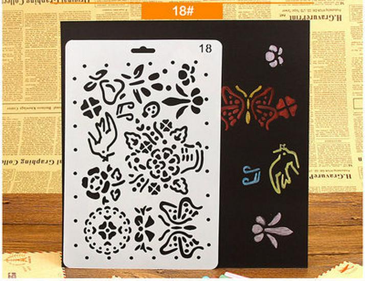 Инструменты для самостоятельного украшения альбомов: Тематическая кружевная линейка, полые шаблоны для домашних животных и принадлежности для рисования