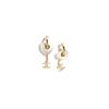 Chanel Heart Double C Pendant Shaped Metal Crystal Resin Rhinestone Earrings Women earrings Gold ABD071-B16156-NW376