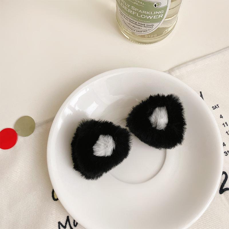 3D Плюшевые Заколки для Волос с Кошачьими Ушками - Милые Аксессуары для Челки в Японском Стиле