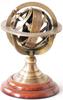 5" Nautical Brass Armillary Sphere World Globe Astrolabe On Wooden Base