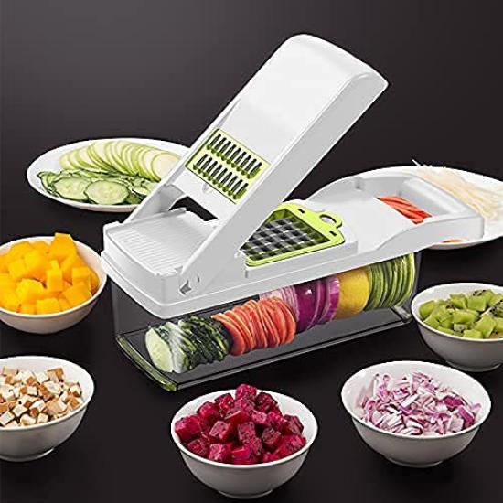 FOOKO 8 в 1 для приготовления пищи Терка-слайсер для дайкона, сделано с защитой для рук, из нержавеющей стали, белая, 1, многофункциональная, для овощей, капусты, для нарезки соломкой, устройство,