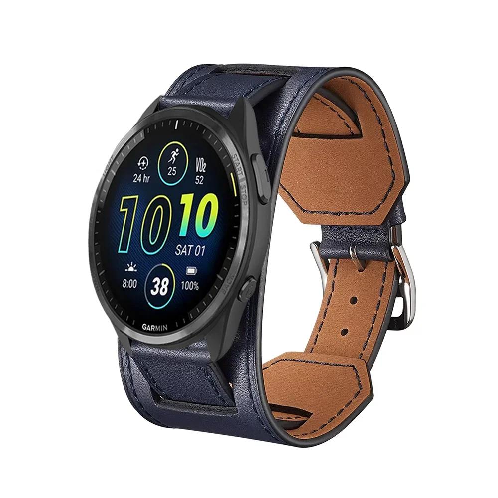 Кожаный ремешок 20 мм 22 мм для Garmin Forerunner 265 255 965 955 55 245 165 745 Браслет Garmin Vivoactive 5 4/Vivomove Trend