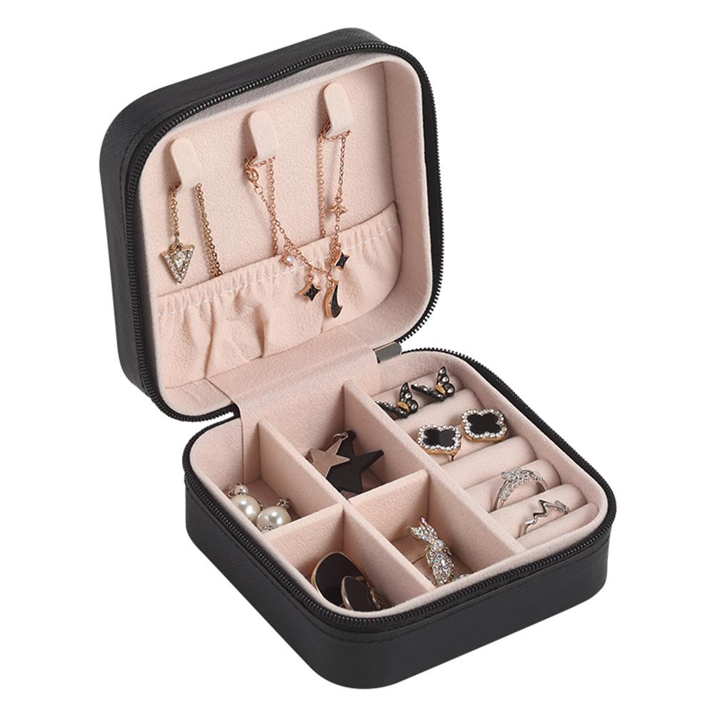 Jewelry Organizer Display Travel Jewelry Case Boxes Travel Portable Jewelry Box Leather Storage Organizer Earring Holder