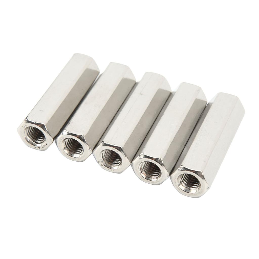 5 шт. Серебристая шестигранная соединительная гайка M10, нержавеющая, 6 граней, комплект соединительных гаек из нержавеющей стали для обслуживания