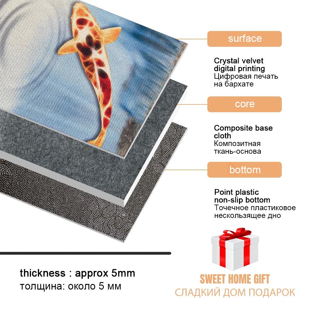 Коридорные ковры и ковры Gold Fish Lake 3D Водопад Ковер для гостиной Ковер для кухни Ковер для спальни Коврик для ванной Входной коврик