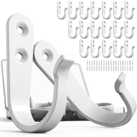 20PCS Heavy Duty Metal Coat Hooks for Wall, Single Prong Hanging Hooks with 40 Screws for Towels, Backpacks, Hats & Dog Leashes