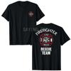 Firefighter Fire Rescue Team T-Shirt Humor Funny Firefighter Graphic Tee Husband Novelty Gift Men's Fashion Short Sleeve Blouses