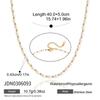 Wanxing layered necklace with baroque glass pearls, 18K gold-plated stainless steel, for women