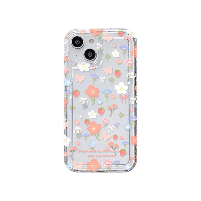 ins wind fresh small floral application iPhone17ProMax airbag mobile phone case 15 Apple 16 all-inclusive 13/14