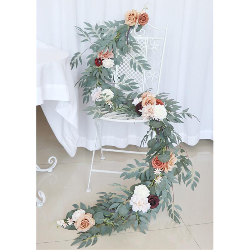 Hot,Artificial Wreath Handcrafted Simulation Garland Rattan for Wedding Arch Backdrop Decorations