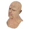 Realistic Bald Head Latex Old Man Face Dressing Up Party Prop Full Overhead Chest Latex Costume Wrinkle Face for Cosplay