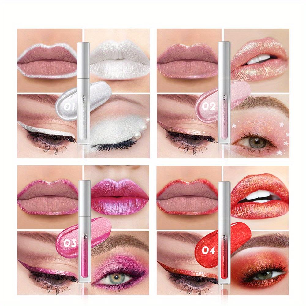 Waterproof Shimmer Liquid Eyeshadow & Lip Gloss - Long-Lasting, Smudge-Proof,Quick-Dry, Gift for Valentine's Day, Mother's Day