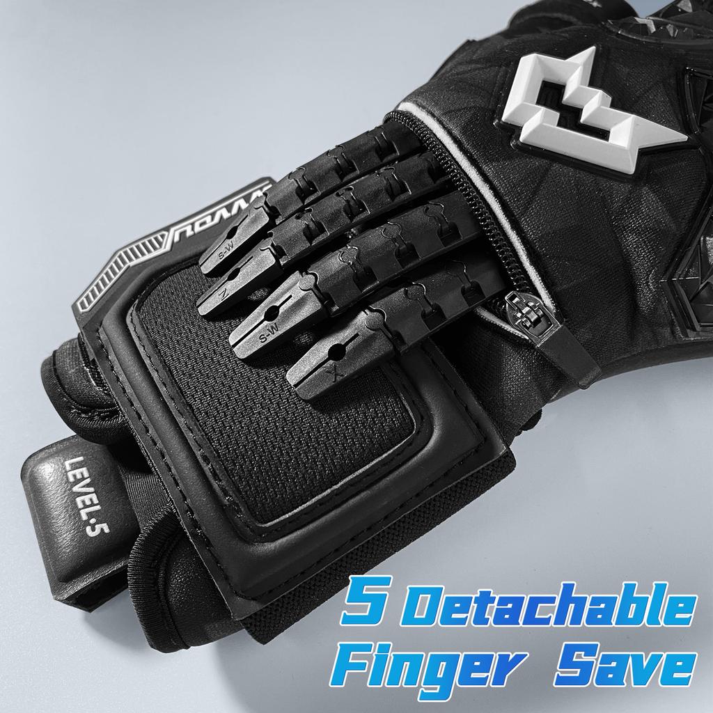 WVVOU Soccer Goalie Gloves for Adults and Youth, High Performance Goalkeeper Gloves with 5 Detachable Finger Saves