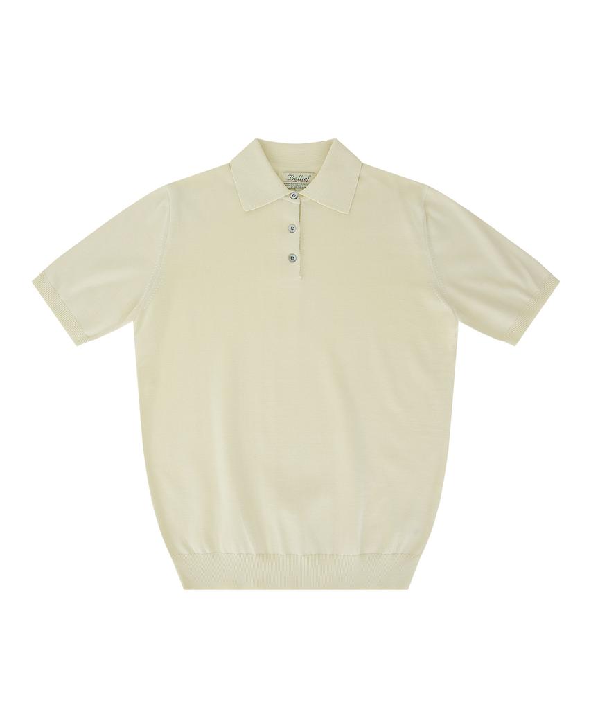 BELLIEF Essential Cotton Polo Knit (Ecru)